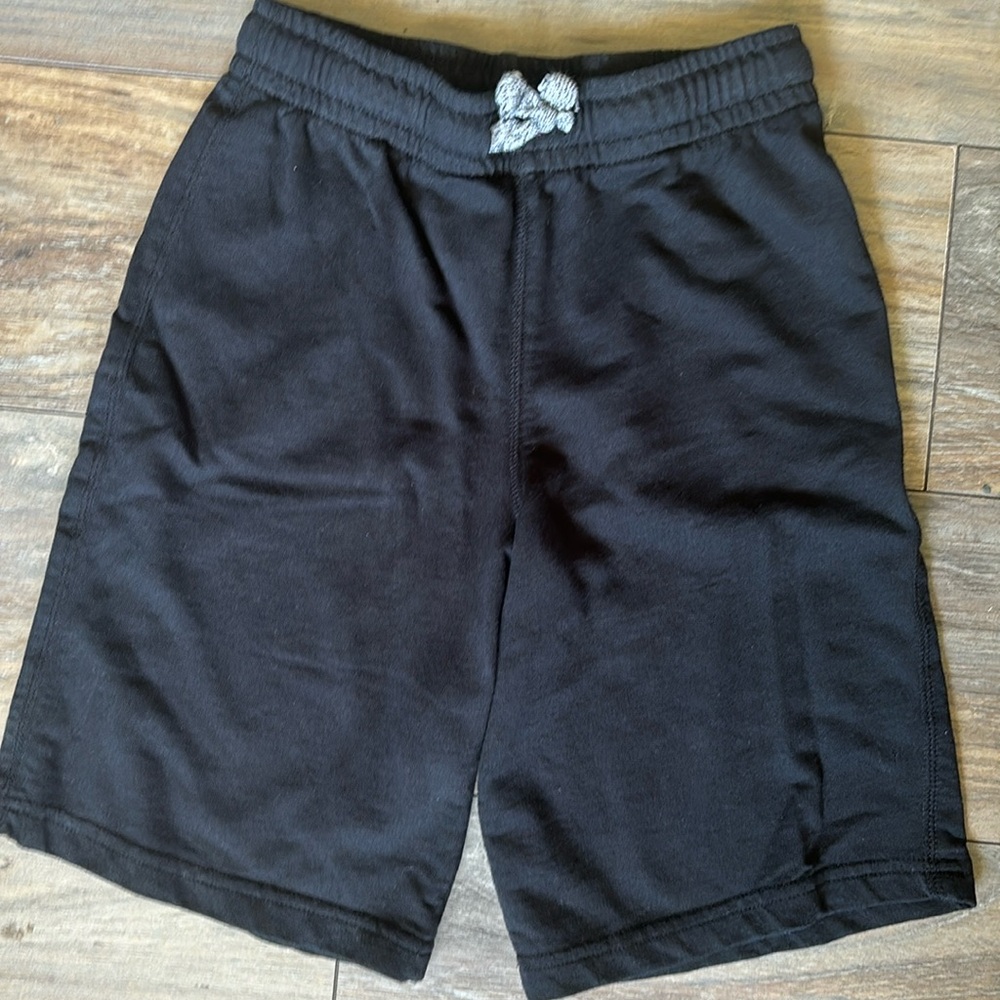 Kids Black Cotton Shorts